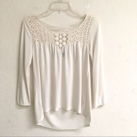 American Eagle high low eyelet lace front blouse XS - Picture 1 of 7